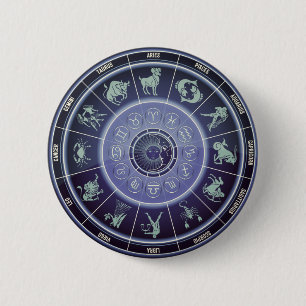 Macaron Rond 5 Cm bouton de la roue astrologique