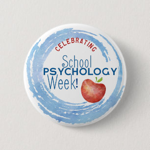 Macaron Rond 5 Cm Bouton de la semaine de la psychologie scolaire