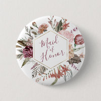 Bouton de la servante d'honneur Dusty Rose