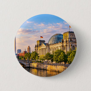 Macaron Rond 5 Cm Bouton de la vue panoramique de Berlin Allemagne V