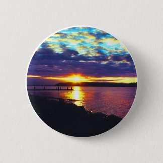 Macaron Rond 5 Cm bouton de lac de coucher du soleil