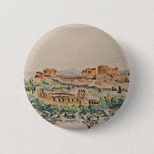 Macaron Rond 5 Cm Bouton de l'Acropole d'Athènes
