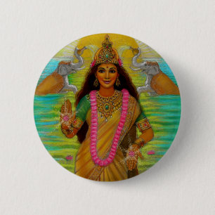 Macaron Rond 5 Cm Bouton de Lakshmi de déesse