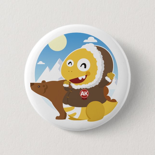 Macaron Rond 5 Cm Bouton de l'Alaska VIPKID (Devant)