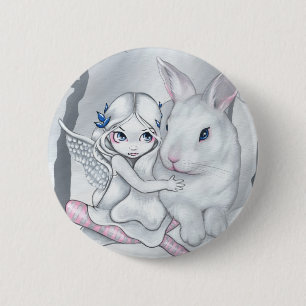 Macaron Rond 5 Cm Bouton "de lapin de neige"