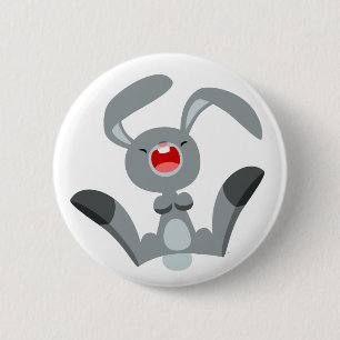 Macaron Rond 5 Cm Bouton de lapin joyeux joli dessin