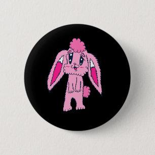 Macaron Rond 5 Cm Bouton de lapin rose