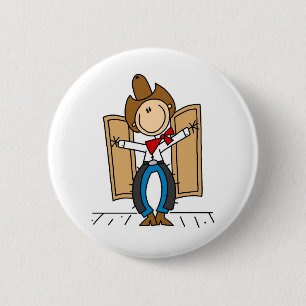 Macaron Rond 5 Cm Bouton de l'entrée d'un cowboy