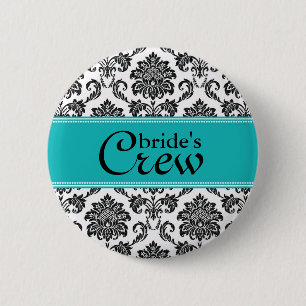 Macaron Rond 5 Cm Bouton de l'équipage d'une mariée Turquoise