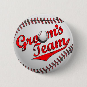 Macaron Rond 5 Cm Bouton de l'équipe du marié de base-ball