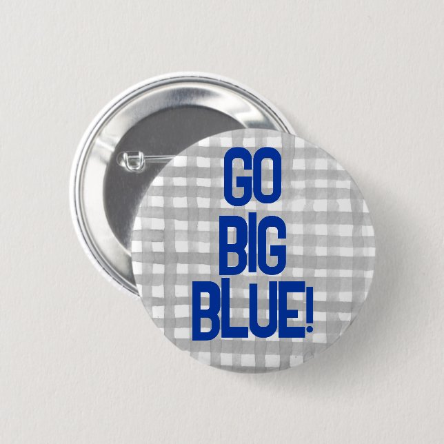 Macaron Rond 5 Cm Bouton de l'esprit de l'école Go Big Blue (Devant & derrière)