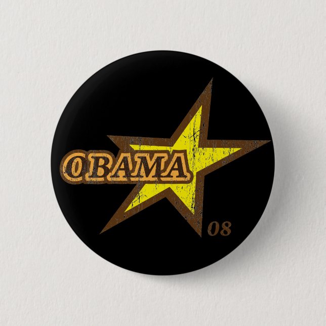 Macaron Rond 5 Cm Bouton de l'étoile 08 d'Obama (Devant)