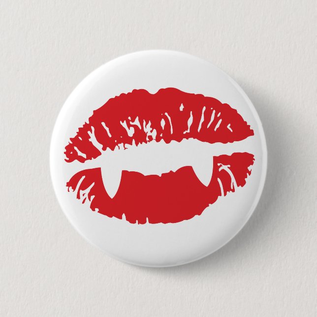 Macaron Rond 5 Cm Bouton de lèvres de vampire (Devant)