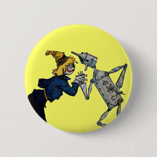 Macaron Rond 5 Cm Bouton de l'homme d'épouvantail et d'os