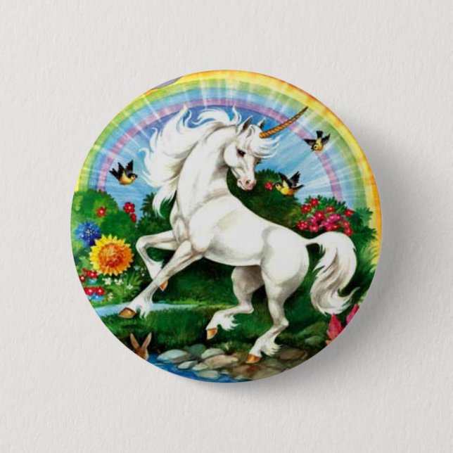 Macaron Rond 5 Cm Bouton de licorne (Devant)