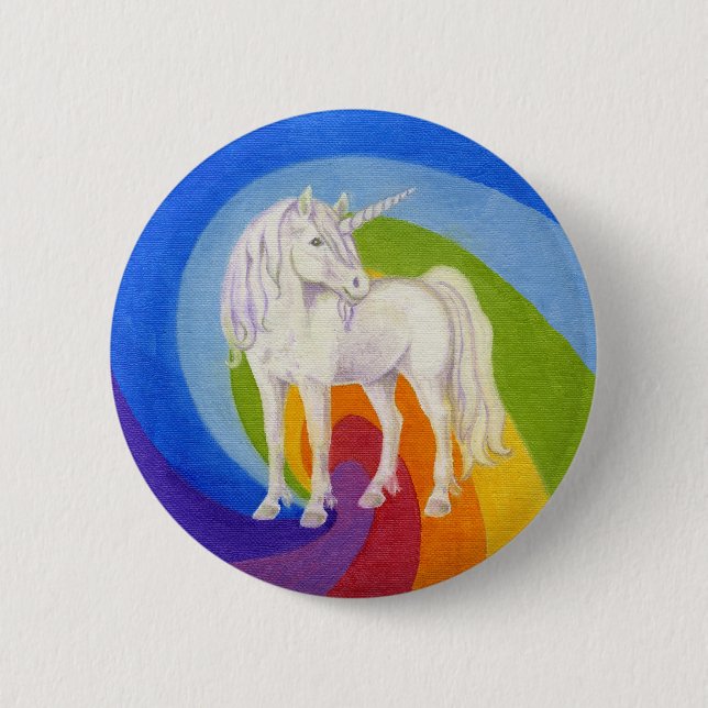 Macaron Rond 5 Cm Bouton de licorne (Devant)