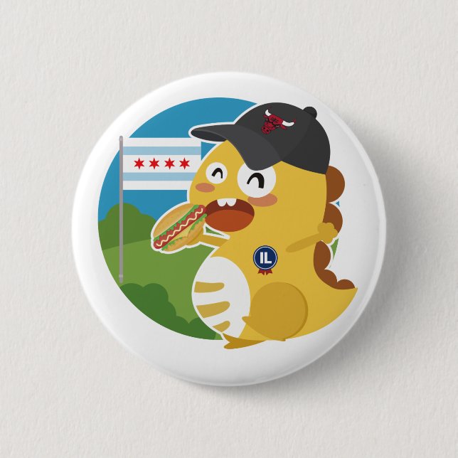 Macaron Rond 5 Cm Bouton de l'Illinois VIPKID (Devant)