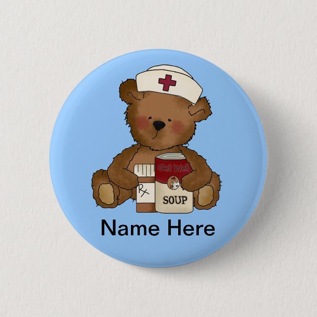 Macaron Rond 5 Cm Bouton de l'infirmière mignonne (Devant)