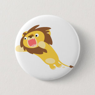 Macaron Rond 5 Cm Bouton de Lion très affamé Cartoon très mignon
