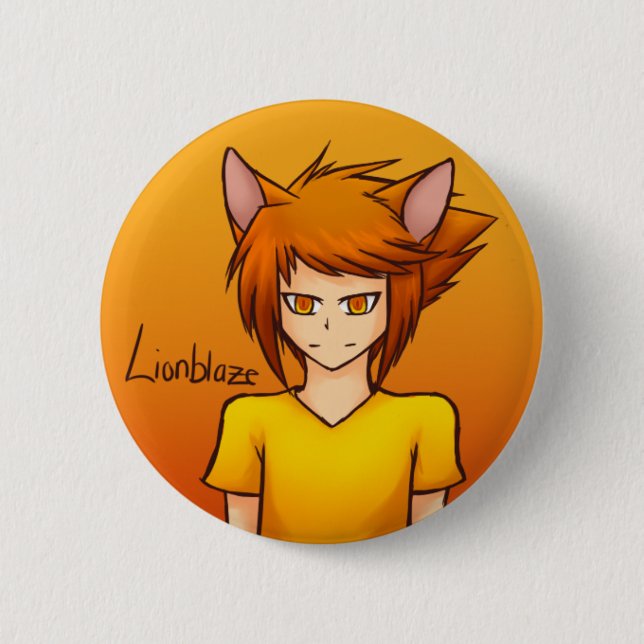 Macaron Rond 5 Cm Bouton de Lionblaze Nekomimi (Devant)