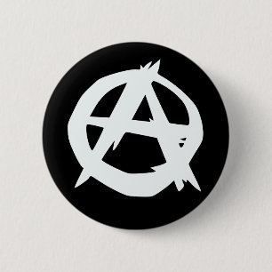 Macaron Rond 5 Cm Bouton de logo d'anarchiste