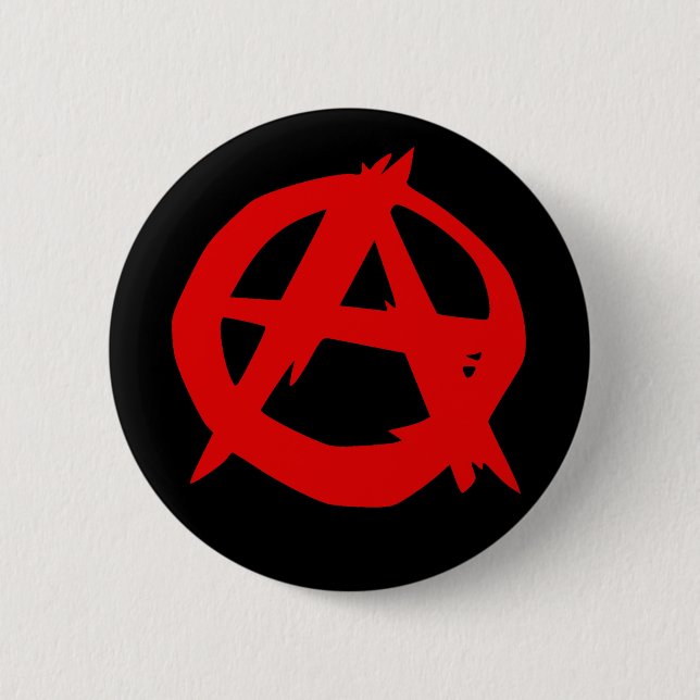 Macaron Rond 5 Cm Bouton de logo d'anarchiste (Devant)