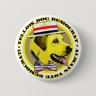 Macaron Rond 5 Cm Bouton de logo de chien jaune