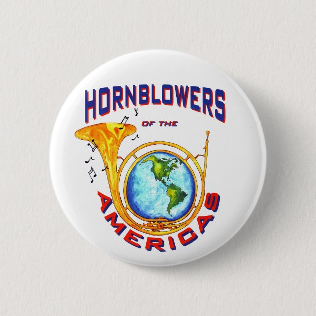 Macaron Rond 5 Cm Bouton de logo de Hornblowers (Devant)
