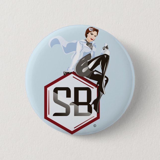 Macaron Rond 5 Cm Bouton de logo de SciBabe (Devant)