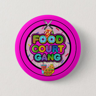 Macaron Rond 5 Cm Bouton de logo du gang du Food Court