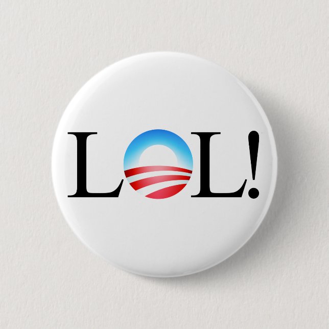 Macaron Rond 5 Cm Bouton de LOL Obama (Devant)