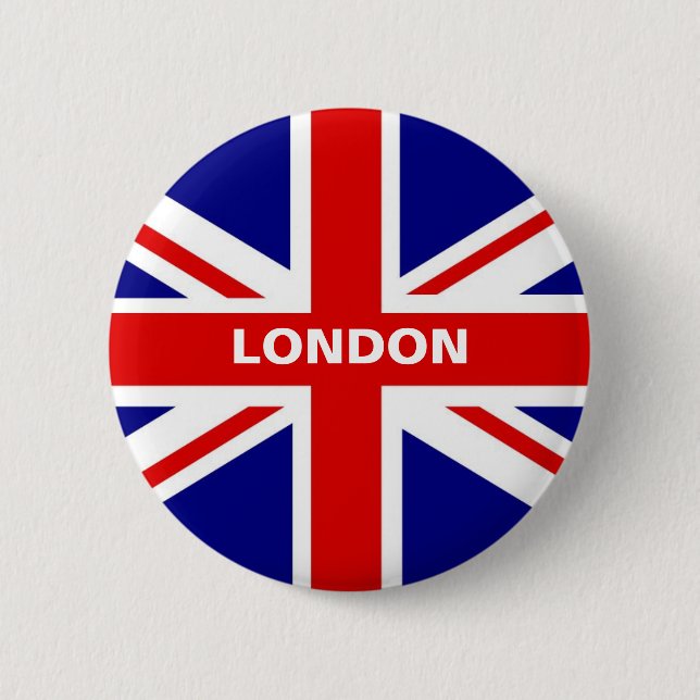 Macaron Rond 5 Cm Bouton de Londres Union Jack (Devant)