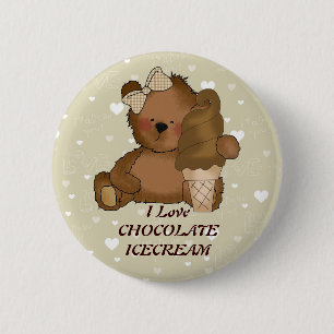 Macaron Rond 5 Cm Bouton de l'ours de crème glacée au chocolat