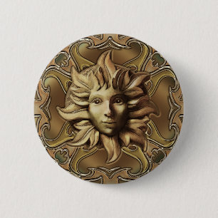 Macaron Rond 5 Cm Bouton de lutin de Beltane Sun