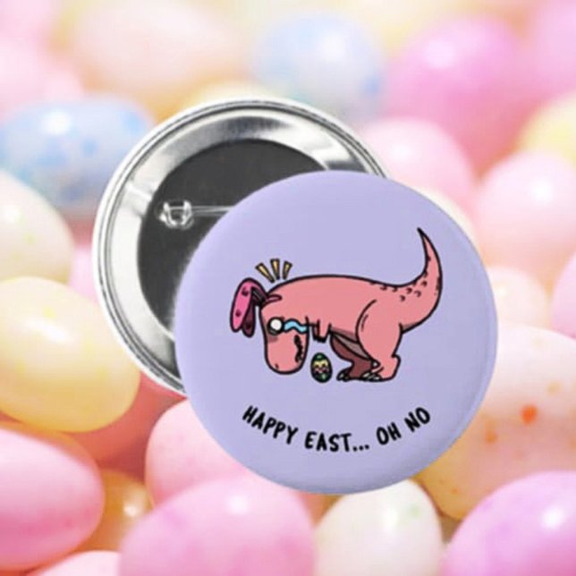 Macaron Rond 5 Cm Bouton de lutte de Pâques T-Rex (Créateur téléchargé)