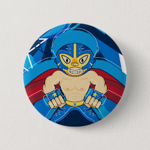 Macaron Rond 5 Cm Bouton de lutteur de Luchador de Mexicain