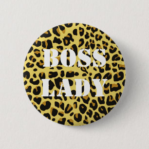 Macaron Rond 5 Cm Bouton de Madame empreinte de léopard de patron