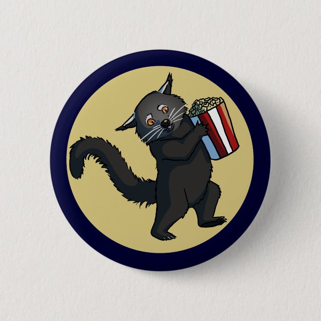 Macaron Rond 5 Cm Bouton de maïs éclaté de Binturong (Devant)