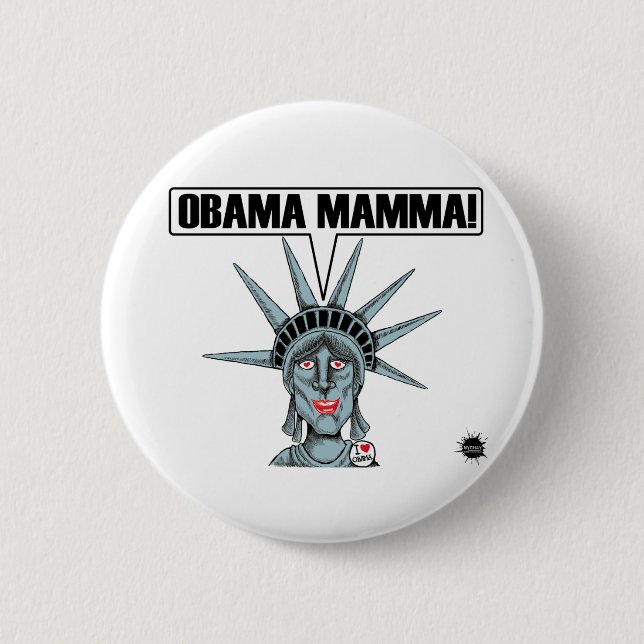 Macaron Rond 5 Cm Bouton de maman d'Obama (Devant)