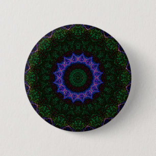 Macaron Rond 5 Cm Bouton de mandala Abstrait noir Technomancy