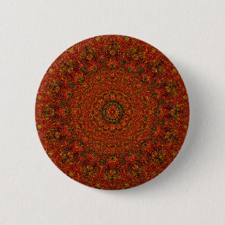 Macaron Rond 5 Cm Bouton de mandala Abstrait rouge volcanique