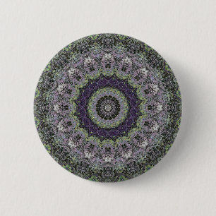 Macaron Rond 5 Cm Bouton de Mandala Abstrait vert oeil troisième
