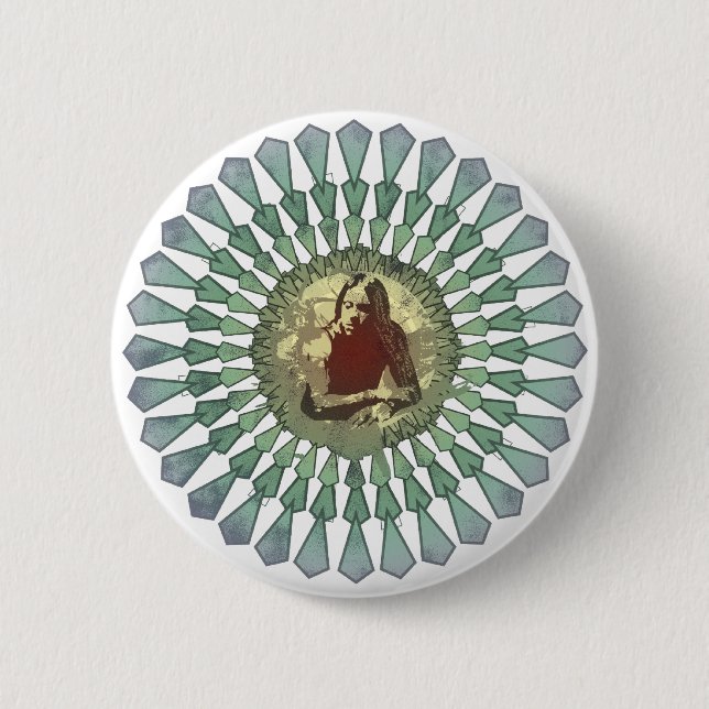 Macaron Rond 5 Cm Bouton de mandala de Randy Castillo (Devant)