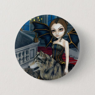 Macaron Rond 5 Cm Bouton "de manoir de loup"