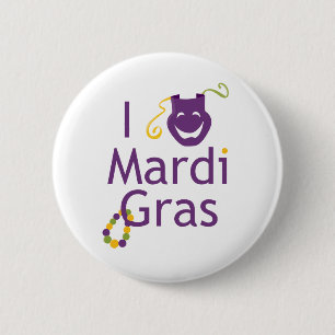 Macaron Rond 5 Cm Bouton de mardi gras d'amour du masque I