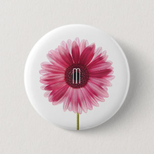 Macaron Rond 5 Cm Bouton de marguerite rose moderne Gerbera