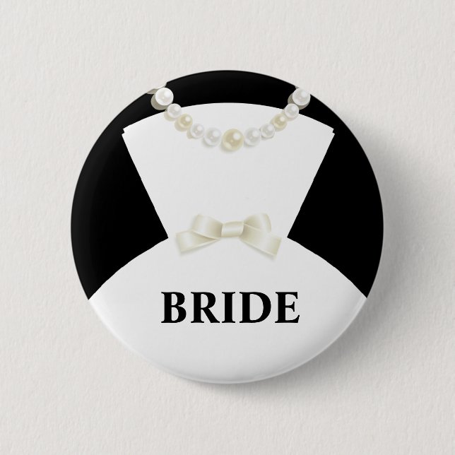 Macaron Rond 5 Cm Bouton de mariage de jeune mariée (Devant)