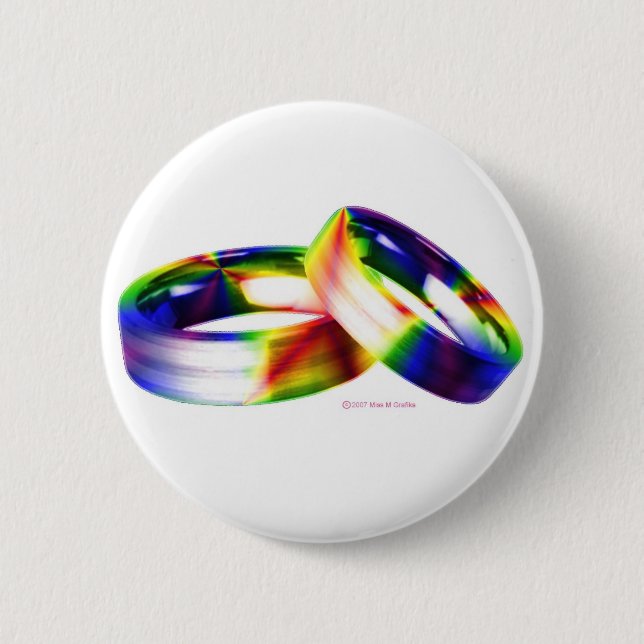 Macaron Rond 5 Cm Bouton de mariage homosexuel (Devant)