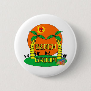 Macaron Rond 5 Cm Bouton de marié de plage