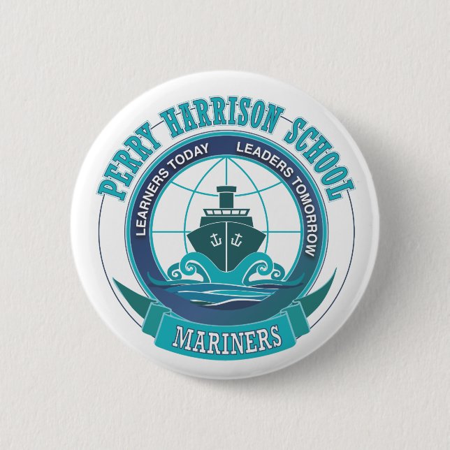 Macaron Rond 5 Cm Bouton de marins de PHS (Devant)